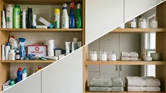 What not to store on open shelves in the bathroom: making your space tidy